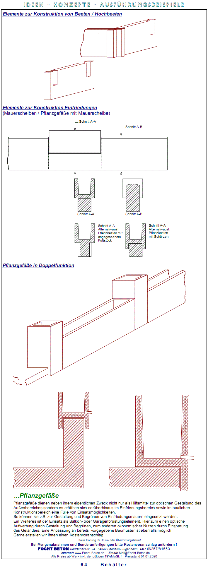 Behälter aus Beton -Ideen/Konzepte/Ausführungsbeispiele