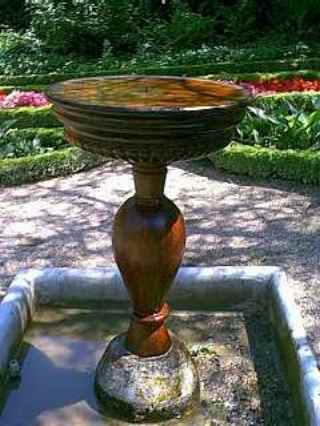 Vogelbad mit Fangbecken