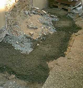 Fundamentbeton aufgebracht